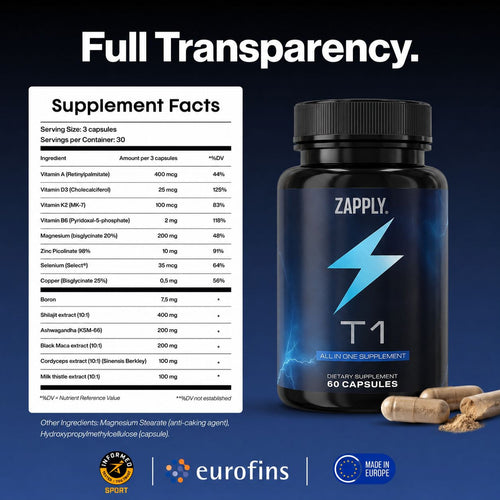 Zapply T1 | All-In-One Formula for Testosterone & Energy